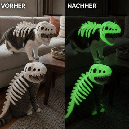 Leuchtendes Dino-Skelett Kostüm für Hunde & Katzen