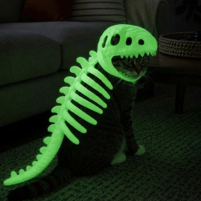 Leuchtendes Dino-Skelett Kostüm für Hunde & Katzen
